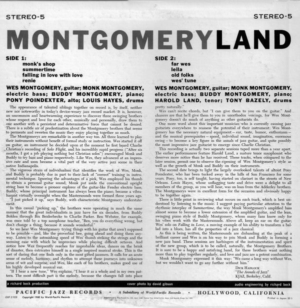Monk Montgomery - Montgomeryland(LP, Album, RE)
