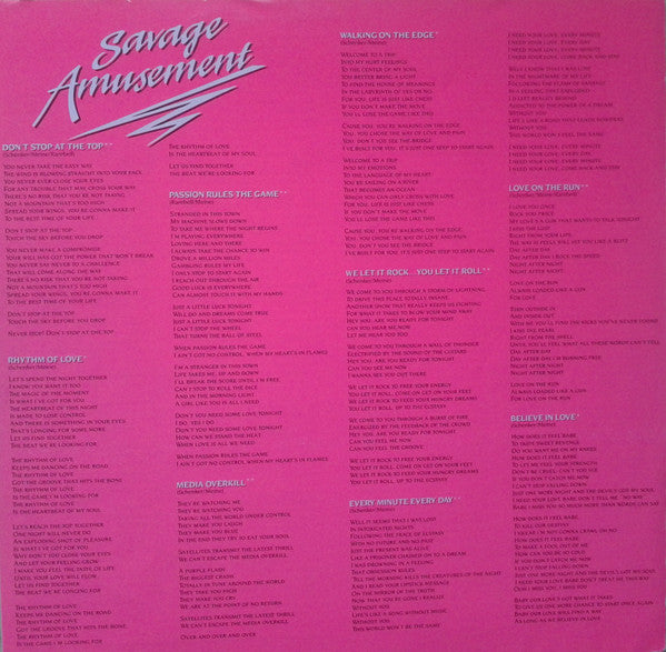 Scorpions - Savage Amusement (LP, Album)