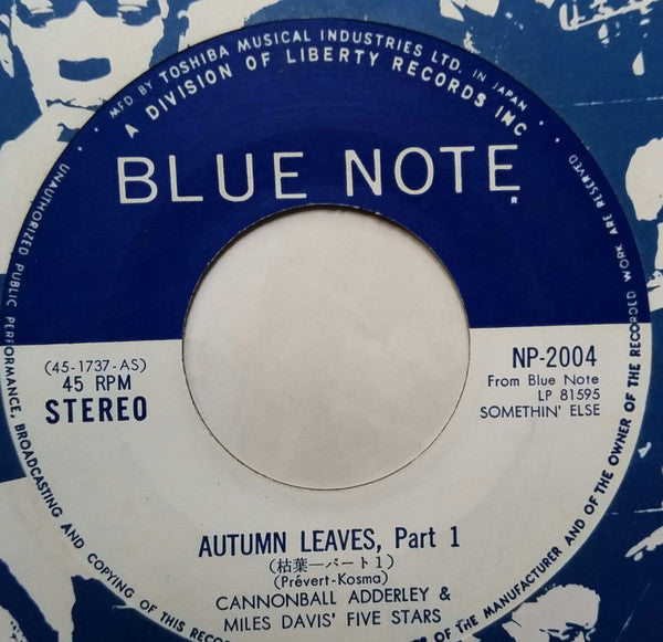 Cannonball Adderley, Miles Davis - Autumn Leaves = 枯葉 (7"", Single)