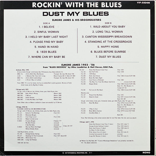 Elmore James & His Broomdusters - Blues After Hours(LP, Comp, Mono)