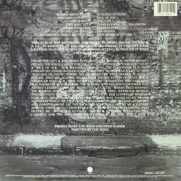 Lou Reed - New York (LP, Album, SRC)