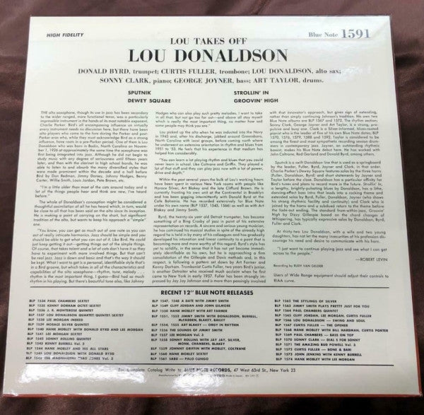 Lou Donaldson - Lou Takes Off (LP, Album, Mono, Ltd, RE)