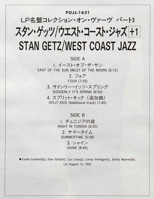 Stan Getz - West Coast Jazz(LP, Album, Mono, RE)