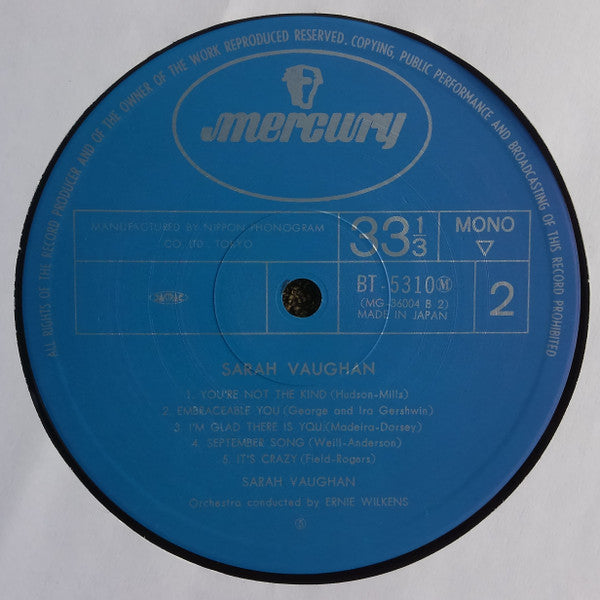 Sarah Vaughan - Sarah Vaughan (LP, Album, Mono, RE)