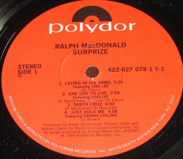 Ralph MacDonald - Surprize (LP, Album)