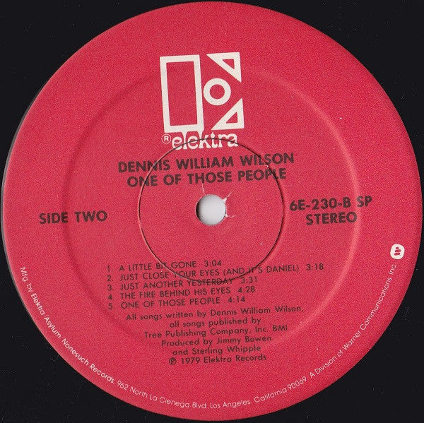 Dennis William Wilson* - One Of Those People (LP, Album)