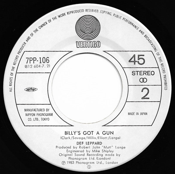 Def Leppard - Rock Of Ages / Billy's Got A Gun (7"", Single)