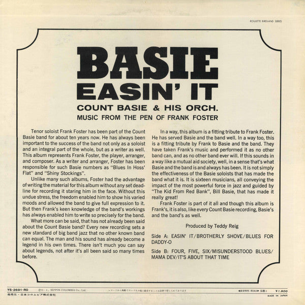 Count Basie Orchestra - Easin' It (Music From The Pen Of Frank Fost...