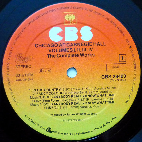 Chicago (2) - At Carnegie Hall (4xLP, Album, RE)