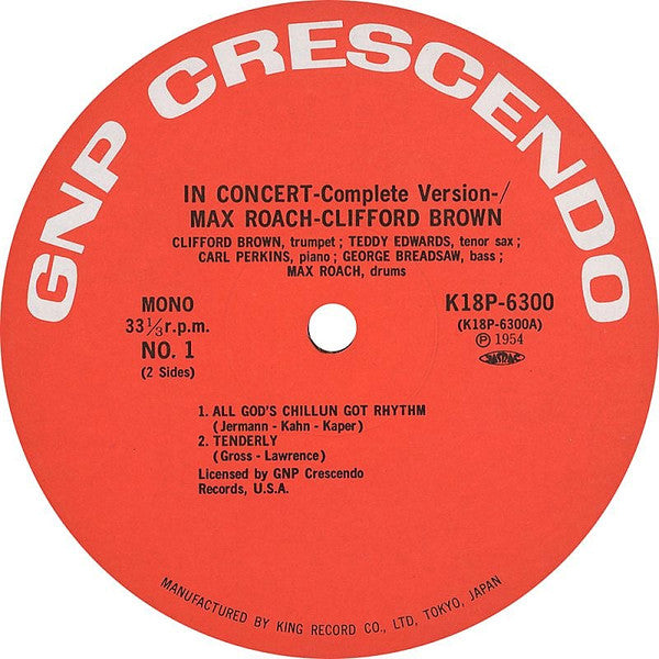 Clifford Brown And Max Roach - In Concert -Complete Version-(LP, Al...