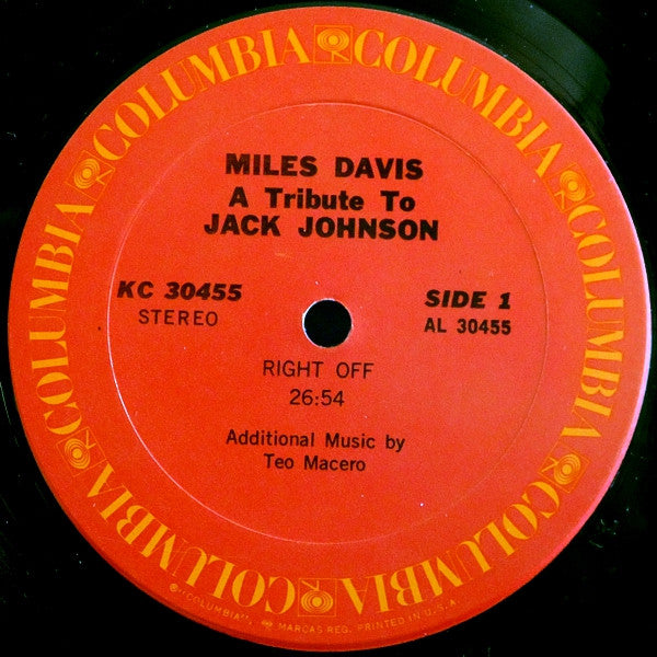 Miles Davis - A Tribute To Jack Johnson (LP, Album, RE, Pit)