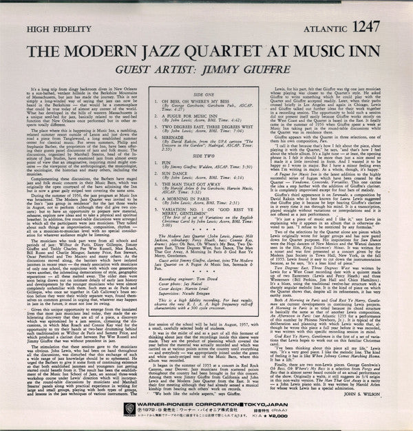 The Modern Jazz Quartet - The Modern Jazz Quartet At Music Inn(LP, ...
