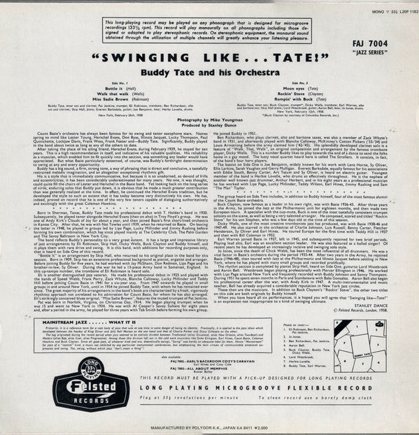 Buddy Tate - Swinging Like Tate (LP, Album, Mono, RE, Obi)