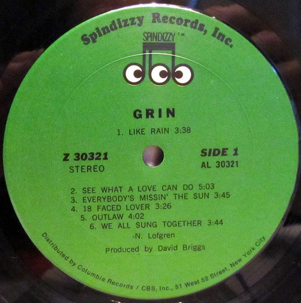 Grin - Grin (LP, Album, Gre)