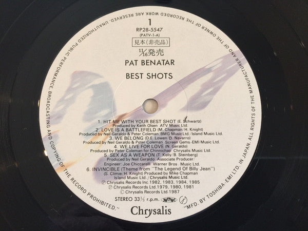 Pat Benatar - Best Shots (LP, Comp, Promo)