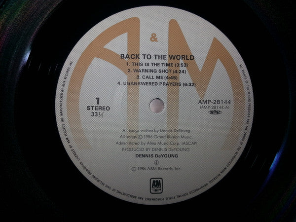 Dennis DeYoung - Back To The World (LP, Album)