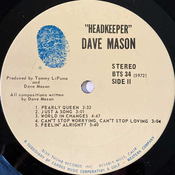 Dave Mason - Headkeeper (LP, Album, San)