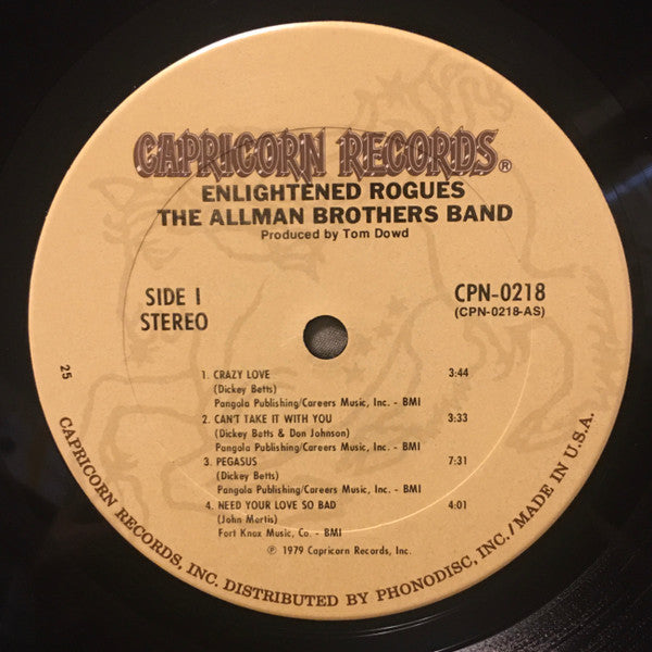 The Allman Brothers Band - Enlightened Rogues (LP, Album, 25 )