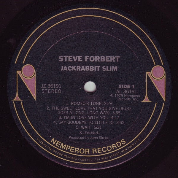 Steve Forbert - Jackrabbit Slim (LP, Album, Ter + 7"", S/Sided, Promo)