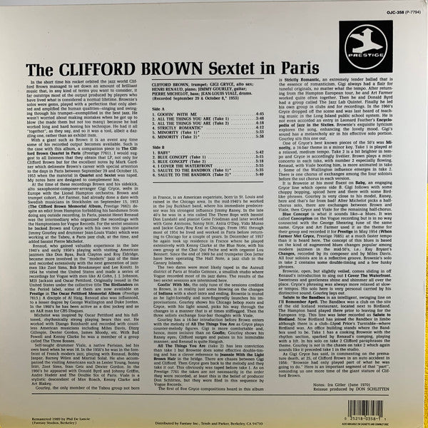 Clifford Brown Sextet - The Clifford Brown Sextet In Paris(LP, Comp...