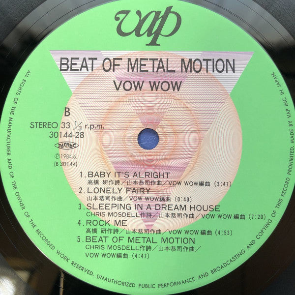 Vow Wow - Beat Of Metal Motion (LP, Album)
