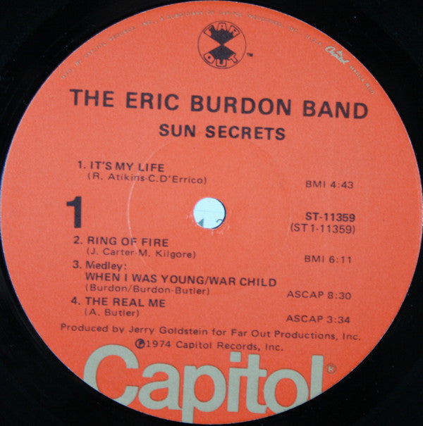 The Eric Burdon Band* - Sun Secrets (LP, Album, Jac)