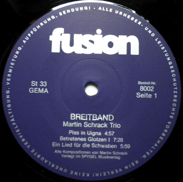 Martin Schrack Trio* - Breitband (LP, Album)