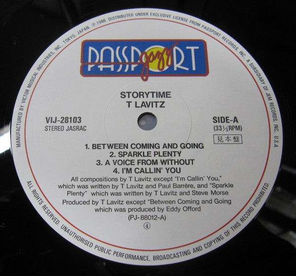 T Lavitz* - Storytime (LP, Album, Promo)