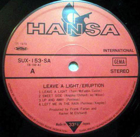 Eruption (4) - Leave A Light (LP, Album)