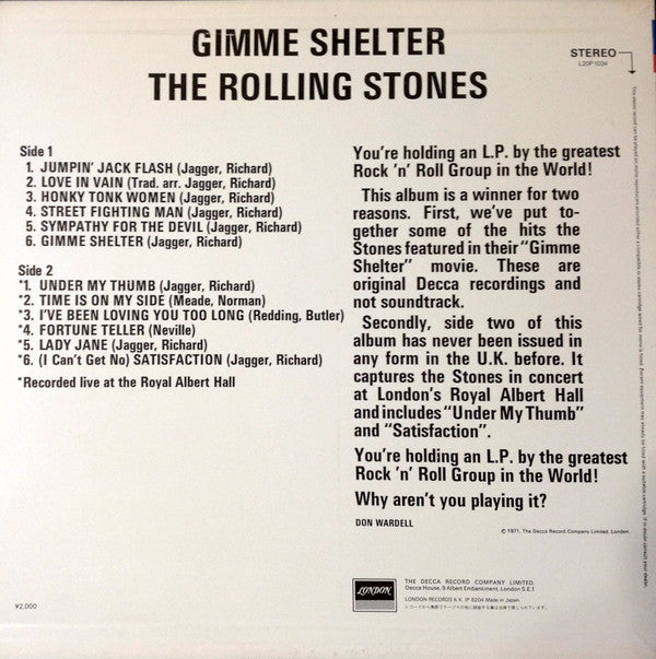The Rolling Stones - Gimme Shelter (LP, Comp, RE)