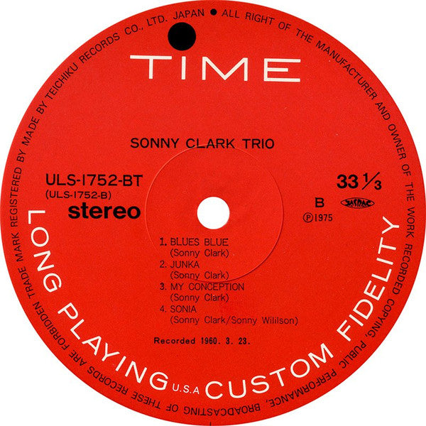 Sonny Clark Trio - Sonny Clark Trio (LP, Album, RE)