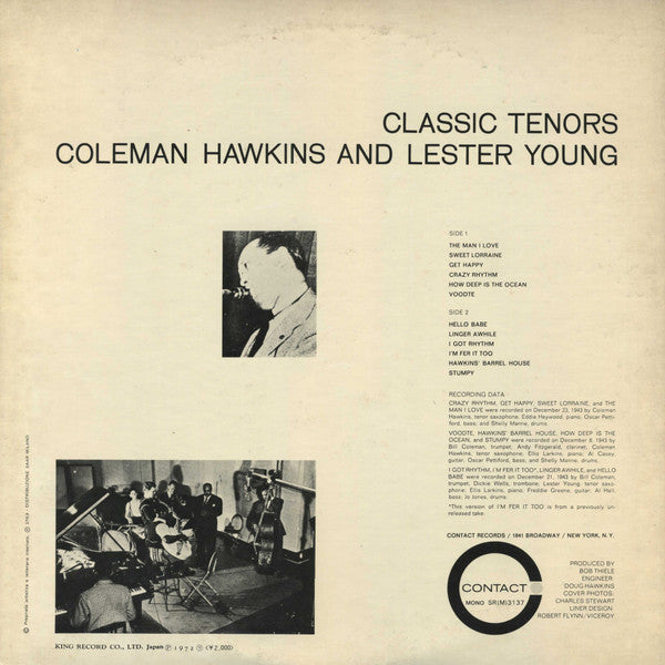 Coleman Hawkins - Classic Tenors(LP, Comp, Mono, RE, Gat)