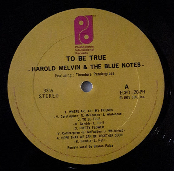 Harold Melvin And The Blue Notes - To Be True(LP, Album)