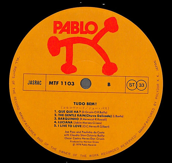 Joe Pass And Paulinho Da Costa - Tudo Bem! (LP, Album)