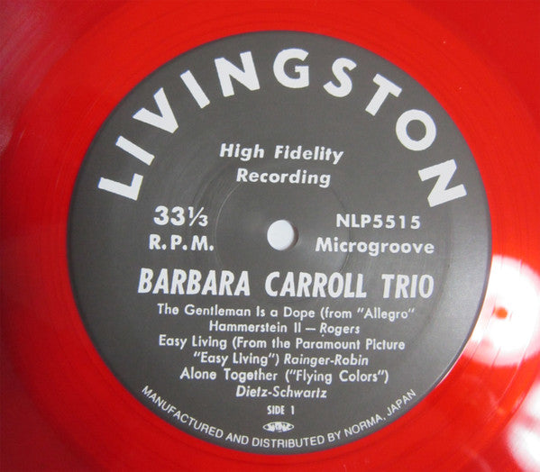 Barbara Carroll Trio - Barbara Carroll Trio (LP, Mono, RE, Red)
