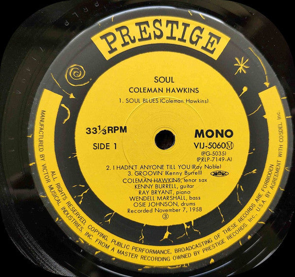 Coleman Hawkins - Soul (LP, Album, Mono, RE)