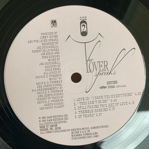 The Lover Speaks - The Lover Speaks (LP, Album)