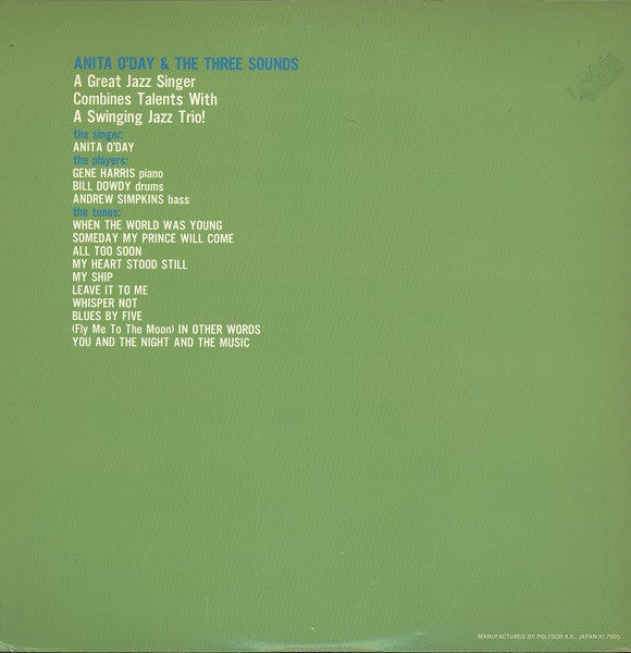 Anita O'Day - Anita O'Day & The Three Sounds(LP, Album, RE, Gat)