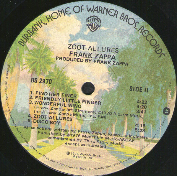 Zappa* - Zoot Allures (LP, Album, Win)
