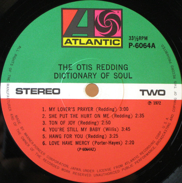 Otis Redding - The Otis Redding Dictionary Of Soul (LP, Album, RE)