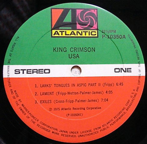 King Crimson - USA (LP, Album, RE)