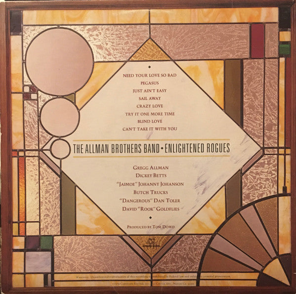 The Allman Brothers Band - Enlightened Rogues (LP, Album, 25 )