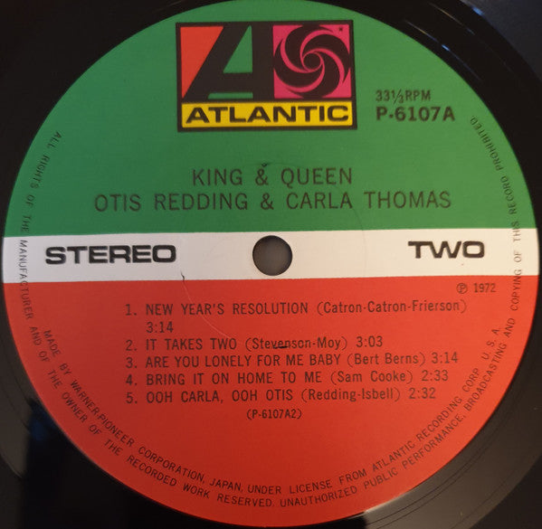 Otis Redding & Carla Thomas - King & Queen (LP, Album)