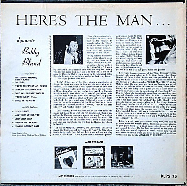 Bobby Bland - Here's The Man (LP, Album, RE, Pin)
