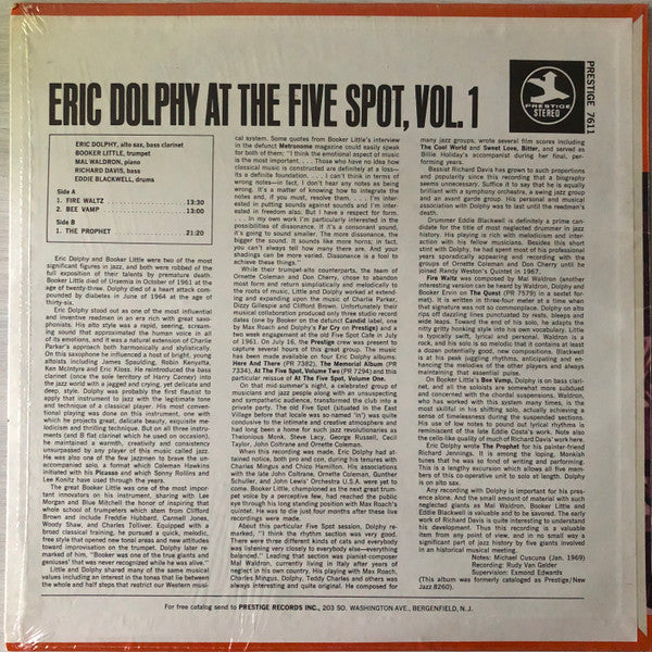 Eric Dolphy - At The Five Spot, Vol. 1 (LP, Album, RE)