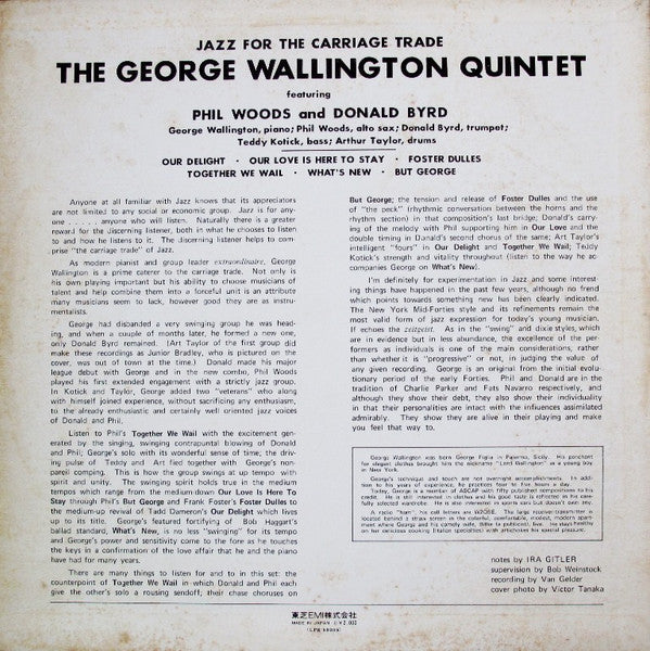 George Wallington Quintet - Jazz For The Carriage Trade(LP, Album, ...