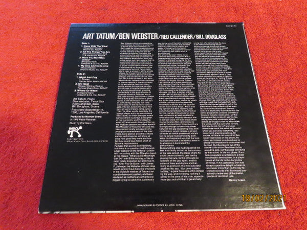 Art Tatum - The Tatum Group Masterpieces(LP, Album, Mono)