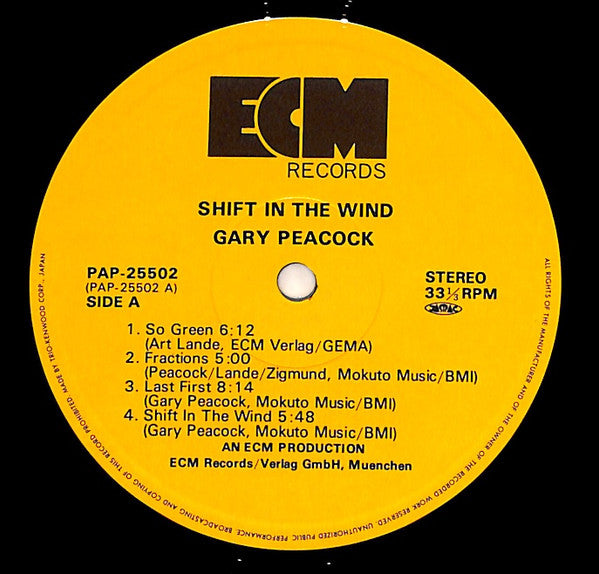 Gary Peacock, Art Lande, Eliot Zigmund - Shift In The Wind (LP, Album)