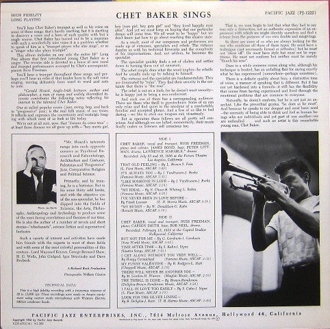 Chet Baker - Chet Baker Sings (LP, Album, Mono, RE)