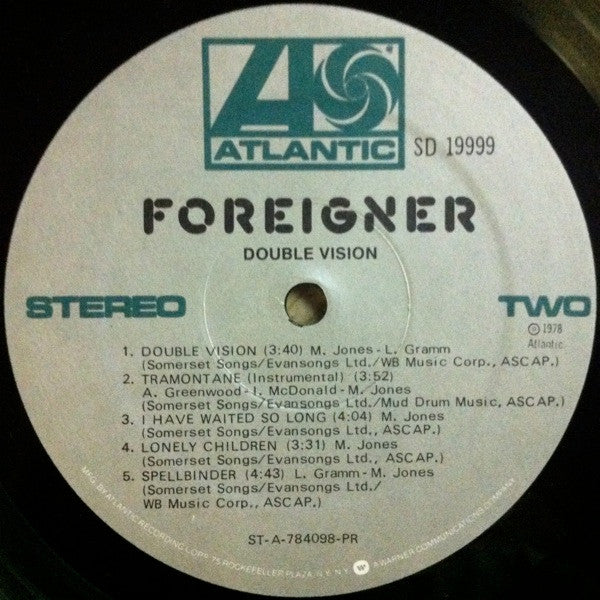 Foreigner - Double Vision (LP, Album, PR )